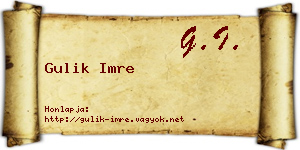 Gulik Imre névjegykártya